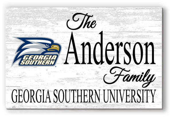 Georgia Southern Family Name Sign for GS Eagles Alumni, Fans or Graduation