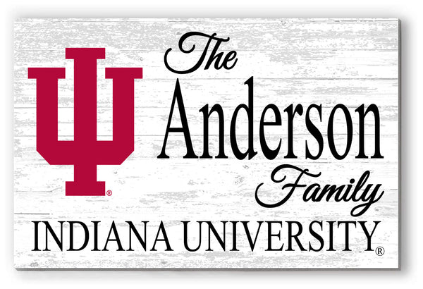 Indiana University Family Name Sign for IU Alumni, Fans or Graduation