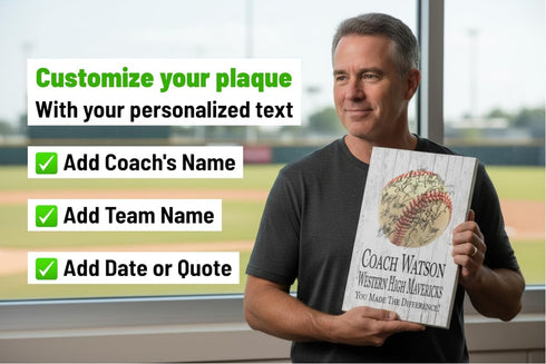 Baseball Coach Gift Plaque - Personalized and Signable by the Team