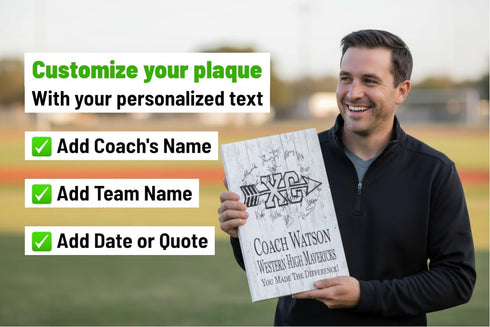 Cross Country Coach Gift Plaque - Personalized and Signable By The Team