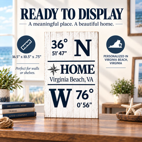 GPS Coordinates Sign - Personalized Latitude Longitude Location Wall Art