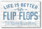 Custom Beach House Sign – “Life Is Better in Flip Flops” | Personalized Family Name Coastal Wall Art