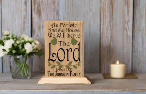 As For Me And My Family We Shall Serve The Lord Plaque PERSONALIZED Family Name