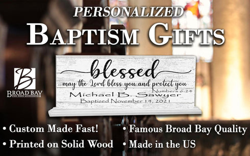 Baptism Gift Plaque Personalized Christening Present for Boys or Girls