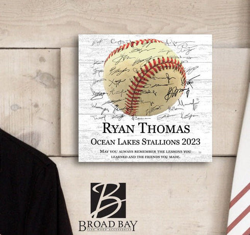 Baseball Award Plaque - Personalized Signable Player or Coach Recognition Gift