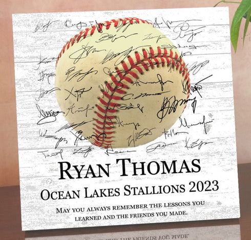 Baseball Award Plaque - Personalized Signable Player or Coach Recognition Gift