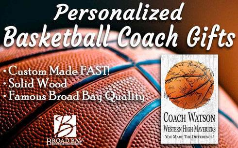 Basketball Coach Gift Plaque - Personalized Signable Team Award