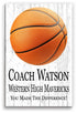 Basketball Coach Gift Plaque - Personalized Signable Team Award