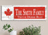 Canadian Flag Sign - Personalized Family Name - Custom Wood Canadian Heritage Gift