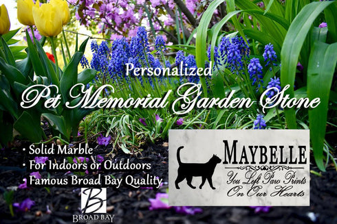 Cat Memorial Stone Plaque Personalized You Left Paw Prints On My Heart