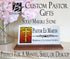 Church Desk Nameplate - Custom Marble Name Sign with Stained Glass Cross for Clergy