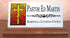 Church Desk Nameplate - Custom Marble Name Sign with Stained Glass Cross for Clergy