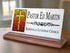 Church Desk Nameplate - Custom Marble Name Sign with Stained Glass Cross for Clergy