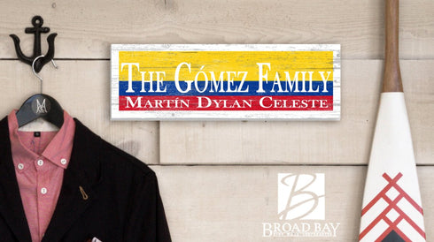 Colombian Flag Family Sign Colombian Wedding Gift Idea
