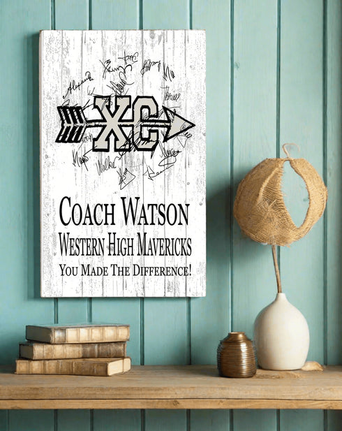 Cross Country Coach Gift Plaque - Personalized and Signable By The Team