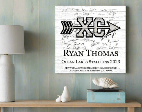 Cross Country Award Plaque - Personalized Signable Player or Coach Recognition Gift