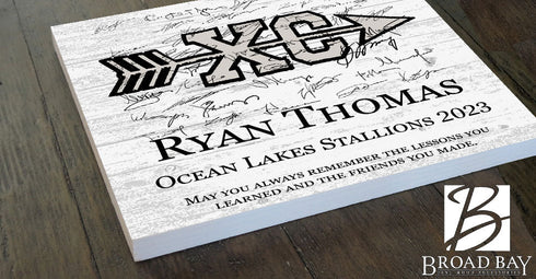 Cross Country Award Plaque - Personalized Signable Player or Coach Recognition Gift