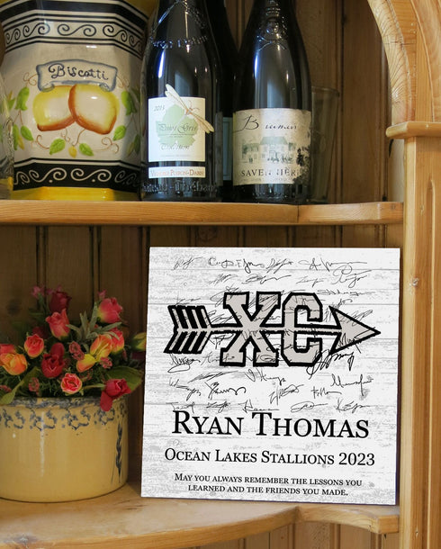Cross Country Award Plaque - Personalized Signable Player or Coach Recognition Gift