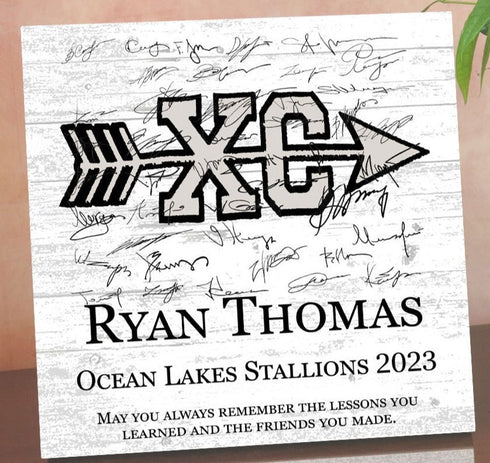 Cross Country Award Plaque - Personalized Signable Player or Coach Recognition Gift