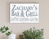 Custom Bar and Grill Sign - Personalized Man Cave or Barbecue Decoration