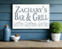 Custom Bar and Grill Sign - Personalized Man Cave or Barbecue Decoration