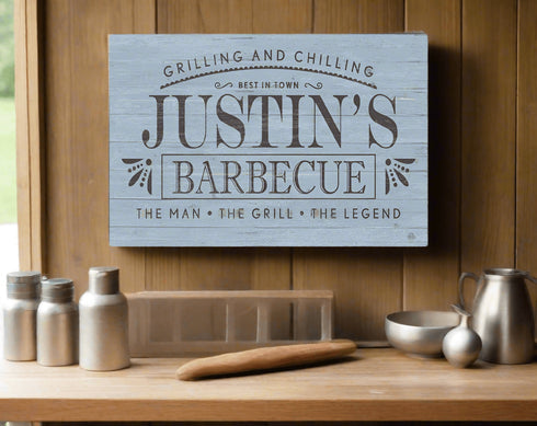 Custom Barbecue Sign - Solid Wood