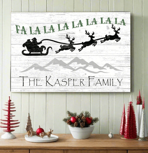 Custom Christmas Sign Fa La La La La Holiday Decoration