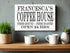 Coffee Bar Kitchen Sign - Personalized Custom Name Solid Wood 16.5x10.5in