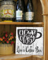 Custom Coffee Bar Sign - Personalized Name Kitchen Decor Solid Wood