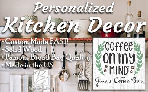 Custom Coffee Bar Sign Decoration Solid Wood Farmhouse Style Kitchen Décor