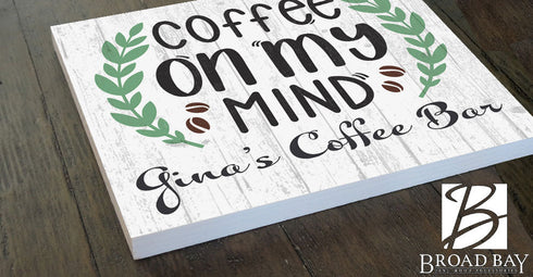 Custom Coffee Bar Sign Decoration Solid Wood Farmhouse Style Kitchen Décor