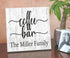 Coffee Bar Sign - Personalized Custom Name for Kitchen Home or Office