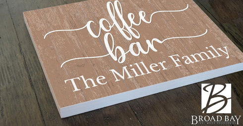 Custom Coffee Bar Sign Personalized