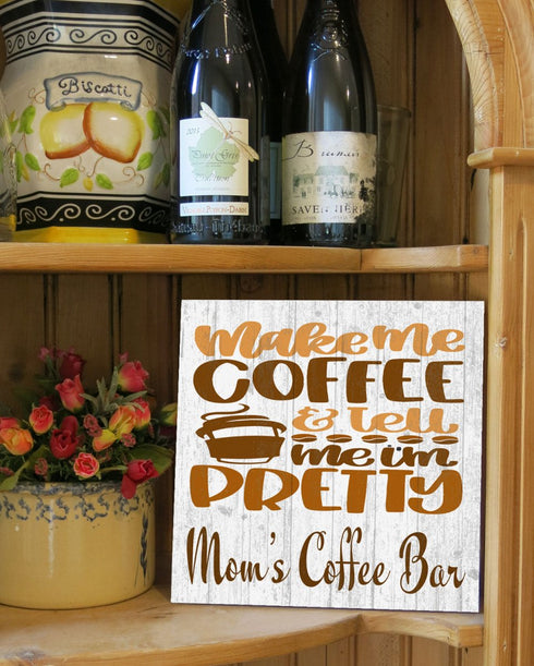 Custom Coffee Lover Gift Sign - Farmhouse Style Décor