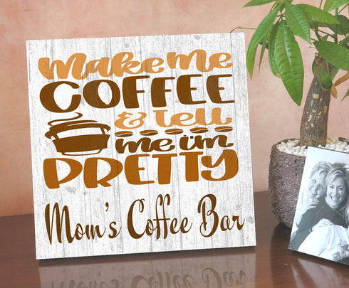 Custom Coffee Lover Gift Sign - Farmhouse Style Décor