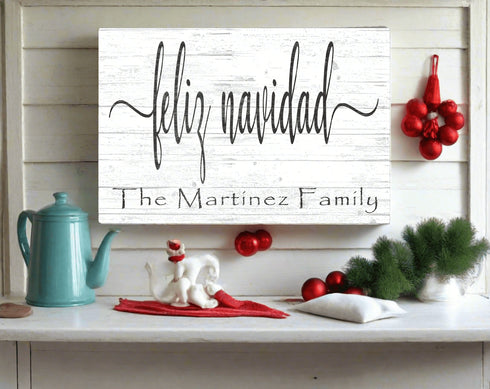 Custom Feliz Navidad Sign Christmas Wooden Decoration