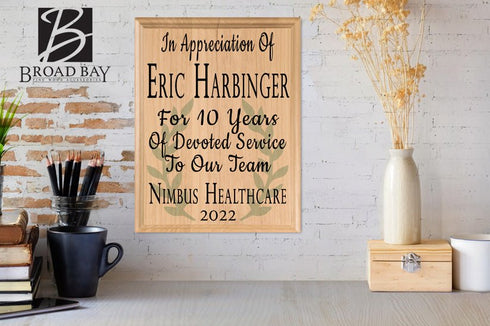 Years of Service Appreciation Plaque – Personalized Employee Recognition Award