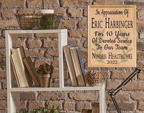 Years of Service Appreciation Plaque – Personalized Employee Recognition Award