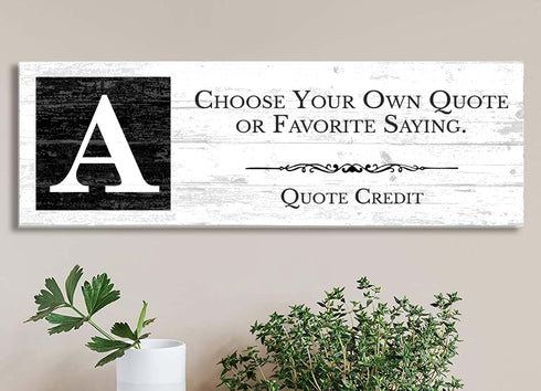 Custom Sign with Monogram & Quote or Message – Personalized Wood Plaque with Your Saying