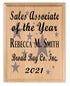 Sales Associate of the Year Plaque - Personalized Employee Recognition Award