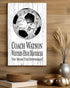 Signable Soccer Coach Gift Plaque - Team Signed Custom Wood Award