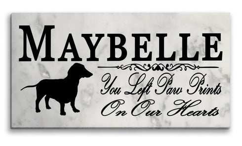Dachshund Memorial Stone Personalized Dog Garden Rock Grave Marker Outdoor or Indoor