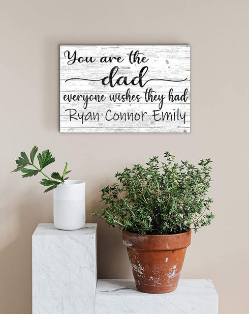 Personalized Dad Gift – “You Are the Dad Everyone Wishes They Had” Wood Sign with Kids’ Names | Meaningful Father’s Day Keepsake