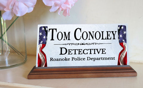 Desk Nameplate for Law Enforcement, Police, Military, Government Workers, First Responders
