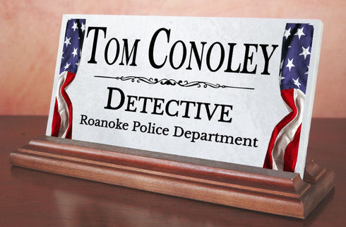 Desk Nameplate for Law Enforcement, Police, Military, Government Workers, First Responders