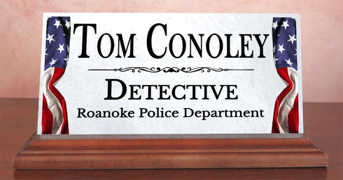 Desk Nameplate for Law Enforcement, Police, Military, Government Workers, First Responders