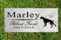 Dog Memorial Stone by Breed - Personalized Marble Grave Marker