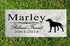 Dog Memorial Stone by Breed - Personalized Marble Grave Marker