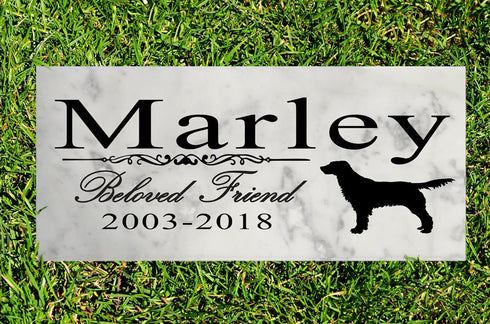 Dog Memorial Stone By Breed Personalized Marker Marble Grave Headstone