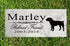 Dog Memorial Stone by Breed - Personalized Marble Grave Marker